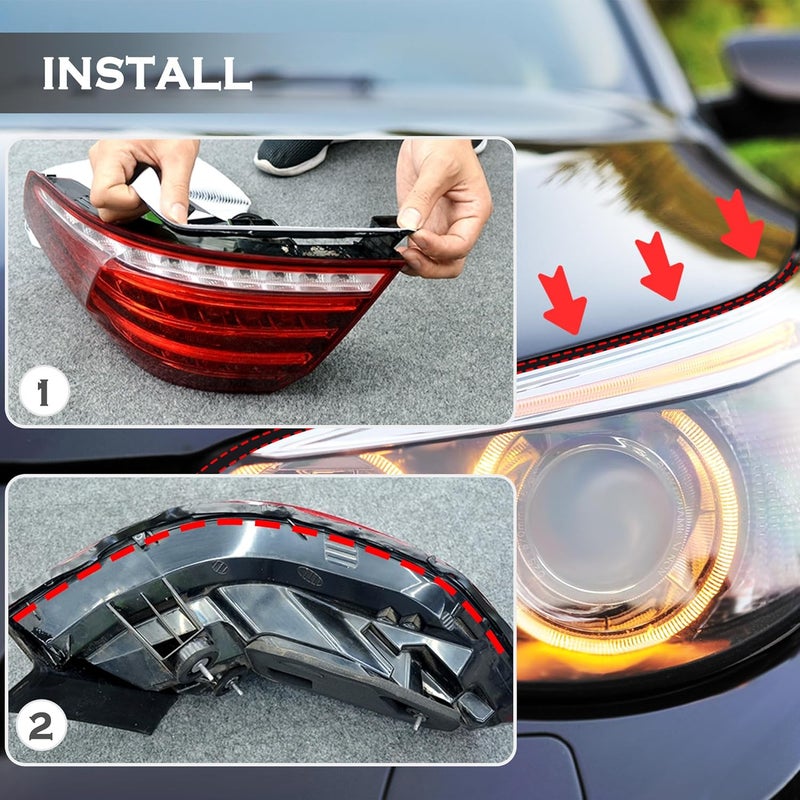 Stacool 13FT Car Headlight Sealant Butyl Tape,Butyl Rubber Sealant Blocks Dust Water Noise,Universal Butyl Sealant Tape Car Accessories for Car Headlights Taillights Windshield Doors (13Ft x 9mm x 3mm) - Image 5